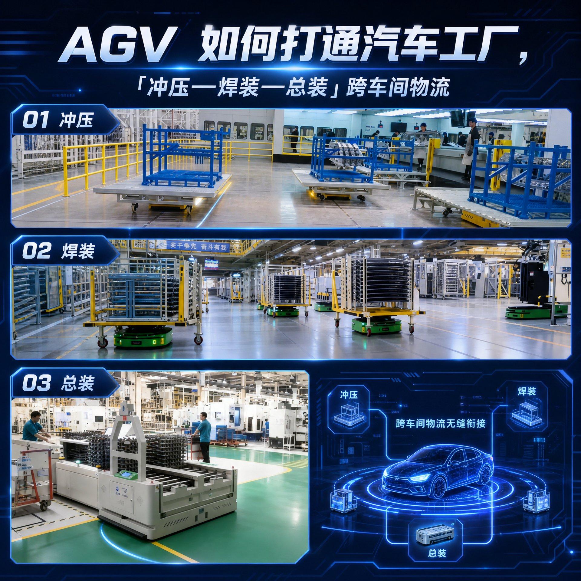 AGV如何打通汽车零部件工厂「冲压—焊装—总装」跨车间物流？